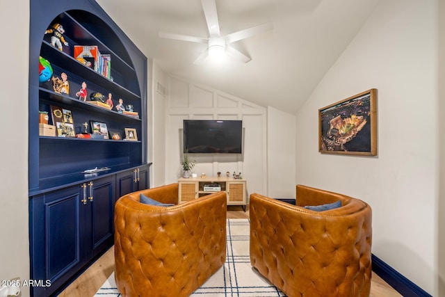 8219 S Pecan Grove Cir, Tempe, AZ 85284 - sitting room with ceiling fan and lofted ceiling