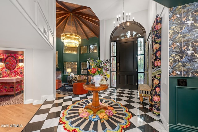 8219 S Pecan Grove Cir, Tempe, AZ 85284 - foyer entrance featuring a chandelier and baseboards