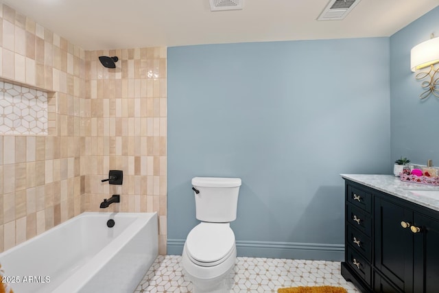 8219 S Pecan Grove Cir, Tempe, AZ 85284 - full bath featuring toilet, vanity, tub / shower combination, tile patterned flooring, and baseboards