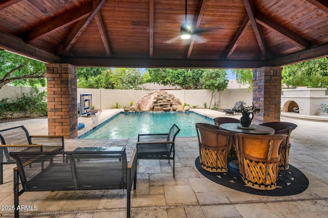 8219 S Pecan Grove Cir, Tempe, AZ 85284 - view of pool featuring a gazebo, a fenced backyard, and a patio area
