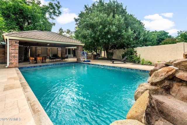 8219 S Pecan Grove Cir, Tempe, AZ 85284 - view of swimming pool with a patio area