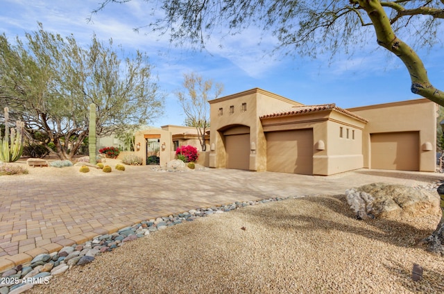 view of front of house with a garage