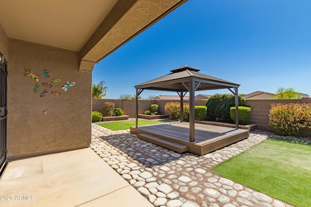 303 W Mammoth Cave Dr, San Tan Valley, AZ 85140 - view of patio / terrace with a gazebo and a fenced backyard