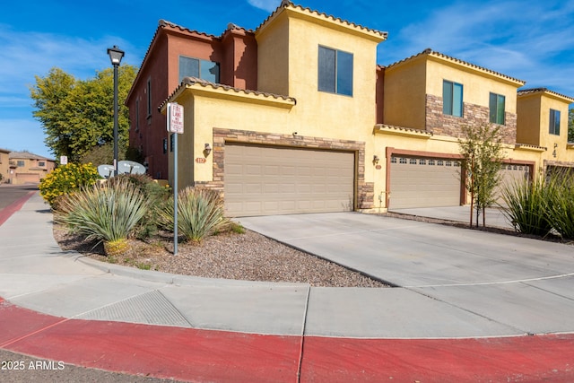 view of front of property featuring a garage