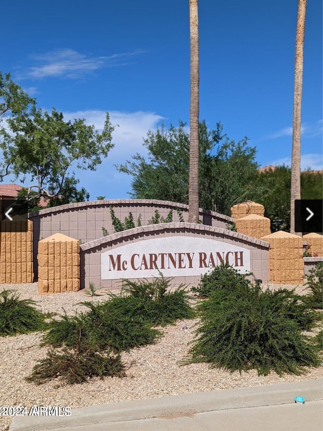 view of community sign