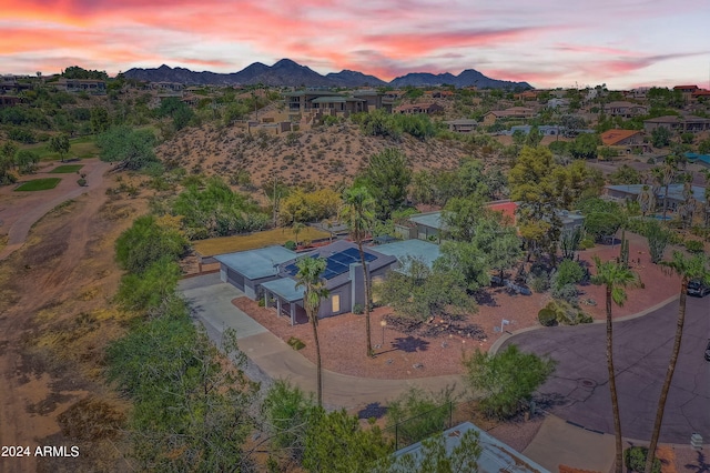 aerial view featuring a mountain view