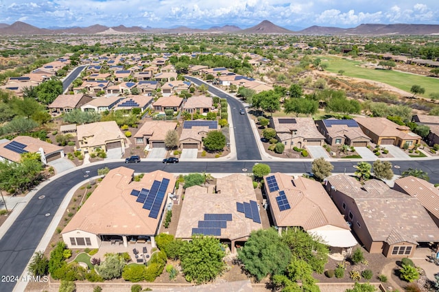 aerial view with a mountain view