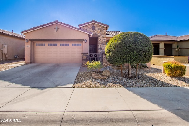 view of front of property featuring a garage