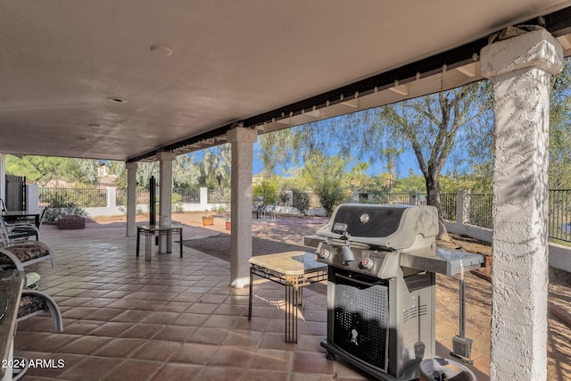 view of patio featuring area for grilling