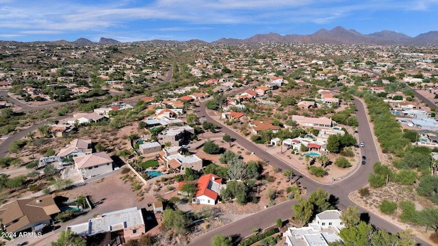 aerial view with a mountain view