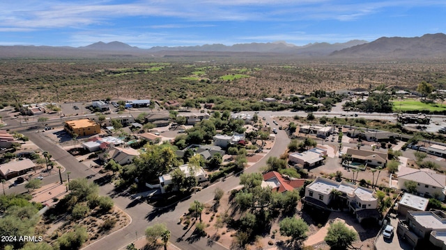 aerial view with a mountain view