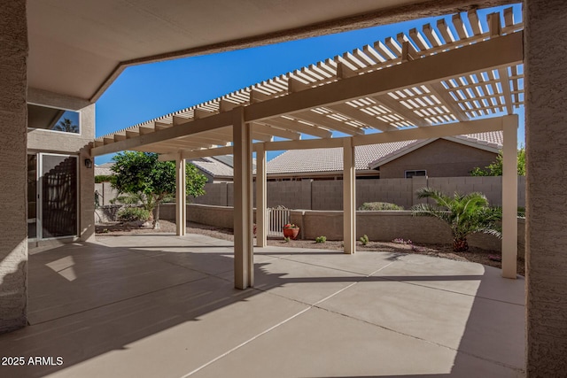 view of patio with a pergola