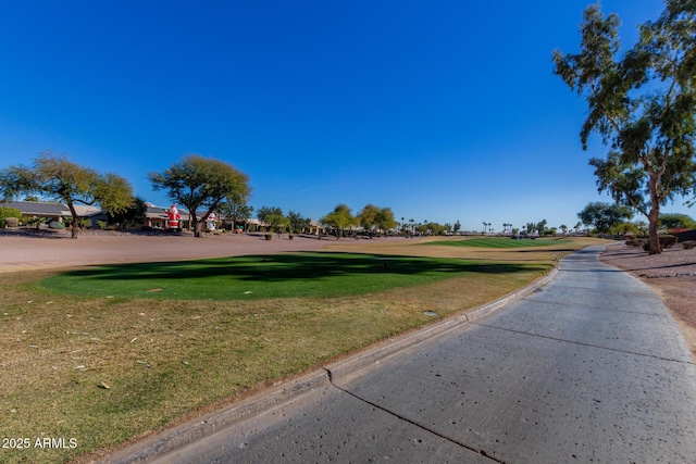 view of road featuring curbs