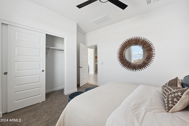 28242 N Nealite Dr, San Tan Valley, AZ 85143 - carpeted bedroom featuring a closet, ceiling fan, and baseboards