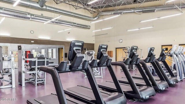 28242 N Nealite Dr, San Tan Valley, AZ 85143 - exercise room featuring a high ceiling