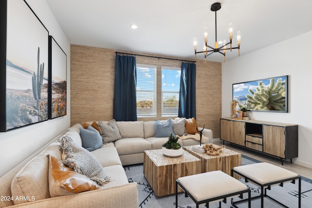 28242 N Nealite Dr, San Tan Valley, AZ 85143 - living area with a chandelier and recessed lighting