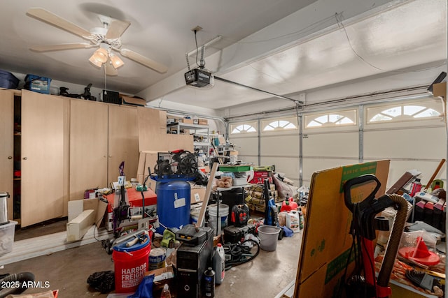 505 S S Rdg, Mesa, AZ 85204 - garage featuring a garage door opener and ceiling fan