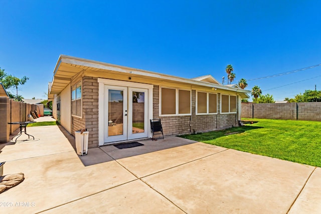 505 S S Rdg, Mesa, AZ 85204 - back of property featuring a patio area, french doors, a fenced backyard, and brick siding