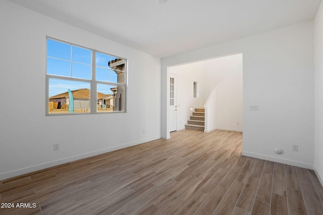 empty room featuring light wood-type flooring