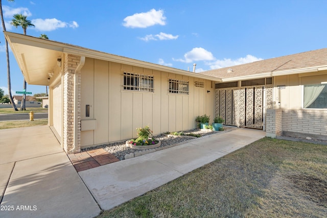 entrance to property with a garage