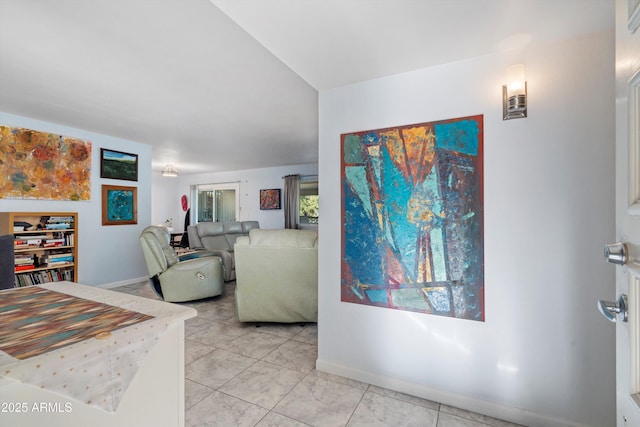 view of tiled living room