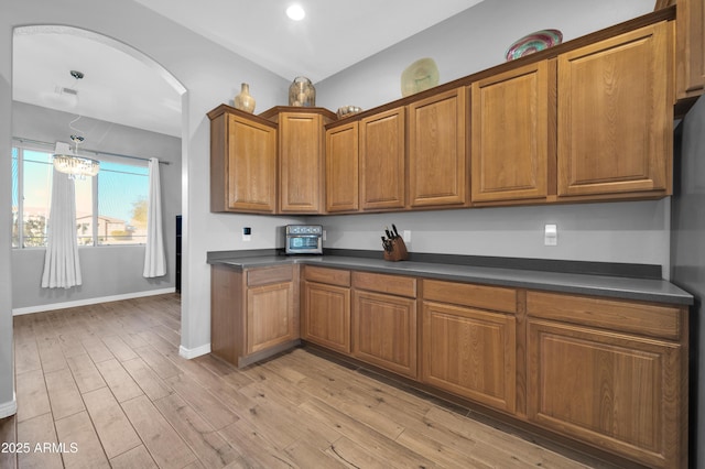 kitchen featuring light hardwood / wood-style flooring