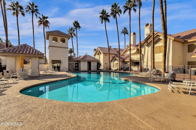 view of pool featuring a patio area