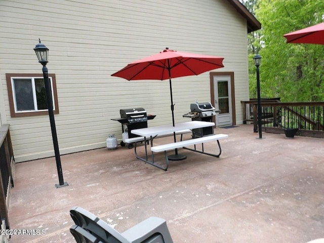 view of patio / terrace featuring a grill