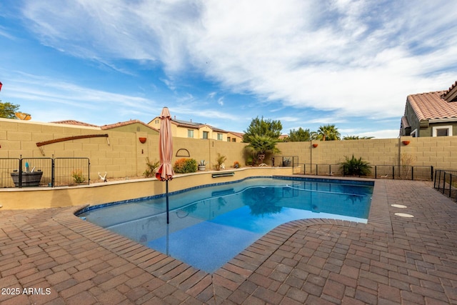 view of pool featuring a patio