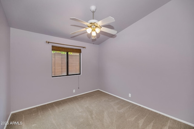 5733 E Jaeger St, Mesa, AZ 85205 - carpeted empty room with a ceiling fan and lofted ceiling