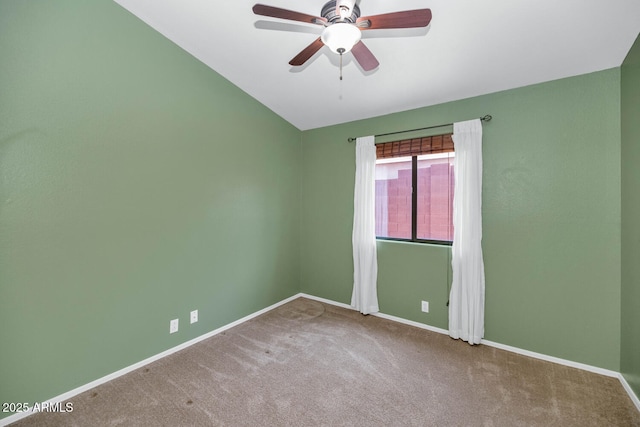 5733 E Jaeger St, Mesa, AZ 85205 - carpeted empty room with lofted ceiling and ceiling fan