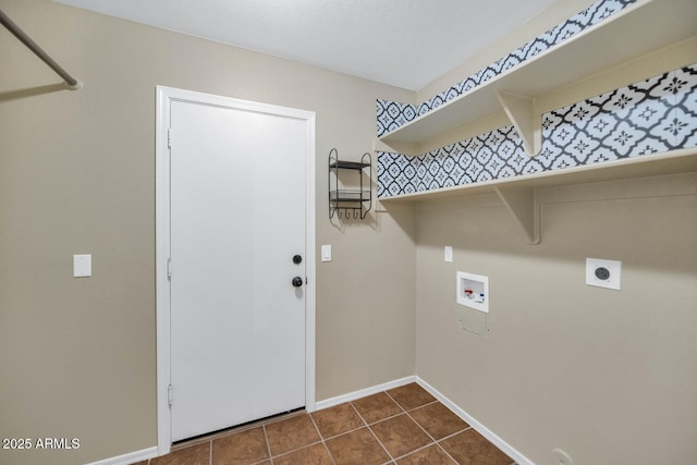 5733 E Jaeger St, Mesa, AZ 85205 - laundry room with hookup for a washing machine, hookup for an electric dryer, and dark tile patterned flooring