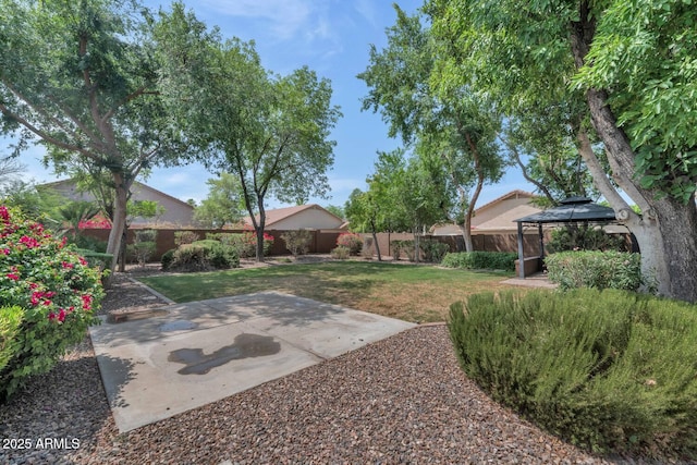 5733 E Jaeger St, Mesa, AZ 85205 - fenced backyard with a gazebo and a patio