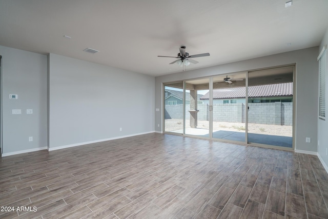 spare room featuring ceiling fan