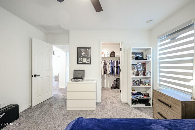 18813 W Solano Dr, Litchfield Park, AZ 85340 - bedroom with carpet, a spacious closet, ceiling fan, and a closet