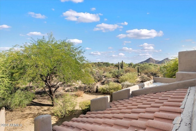 exterior space with a mountain view