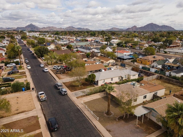 aerial view with a residential view and a mountain view