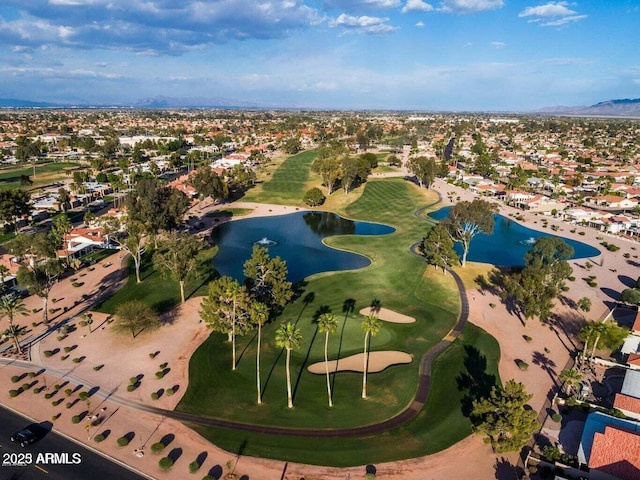 drone / aerial view featuring golf course view