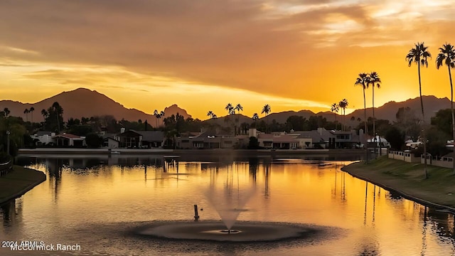 property view of water featuring a mountain view