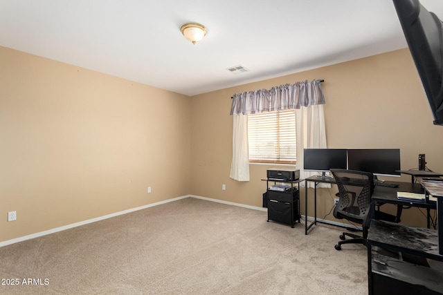 office area with light carpet