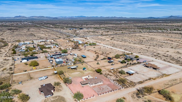 aerial view with a mountain view