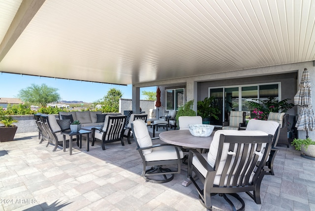 view of patio featuring outdoor lounge area