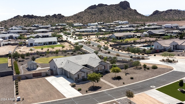 bird's eye view with a mountain view