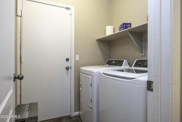 washroom with washer and clothes dryer