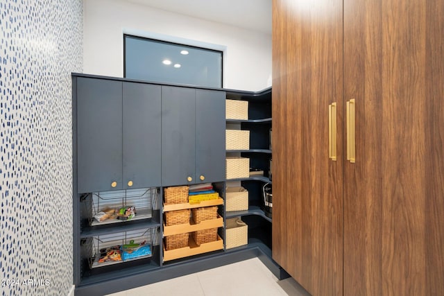 interior space with tile patterned flooring