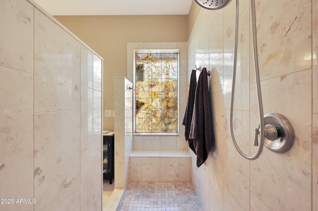 bathroom featuring walk in shower