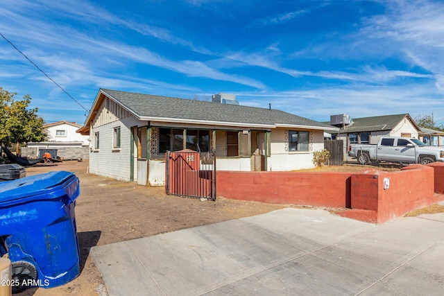 view of single story home