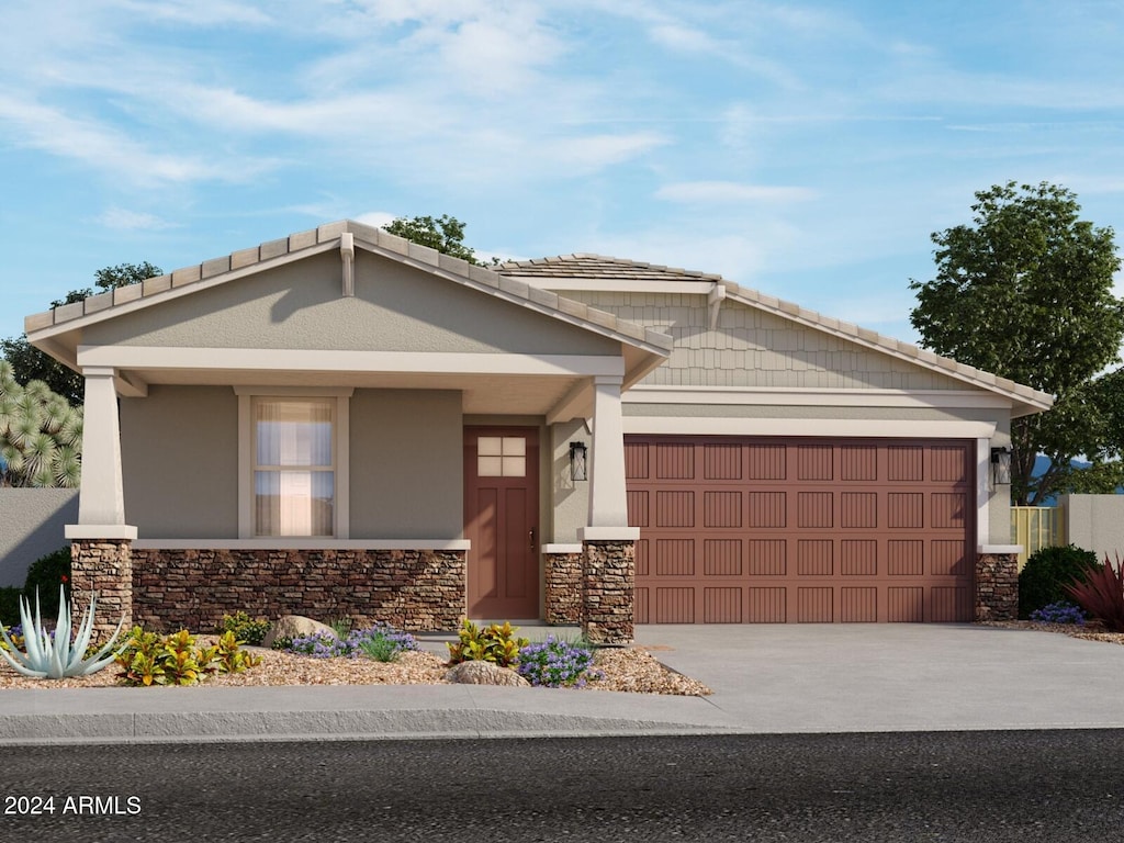 view of front facade featuring a garage