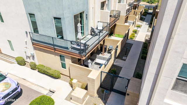 view of property featuring fence