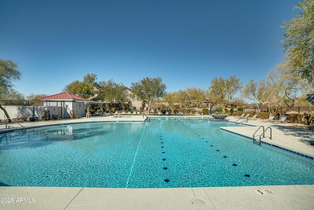 view of pool with a patio